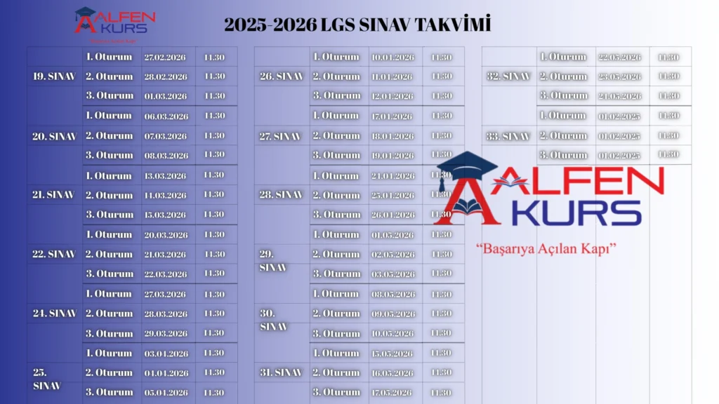 2025 2026 LGS Sinav Takvimi 1